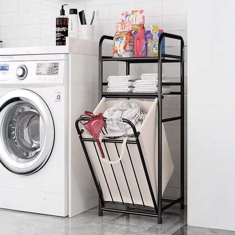 Lifeideas 3-Tier Tilt Out Laundry Hamper Shelf Bathroom Storage Organizer Rack