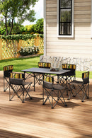 Breeins 7 Piece Folding Camping Table and Chairs Set Portable with Carrying Bag