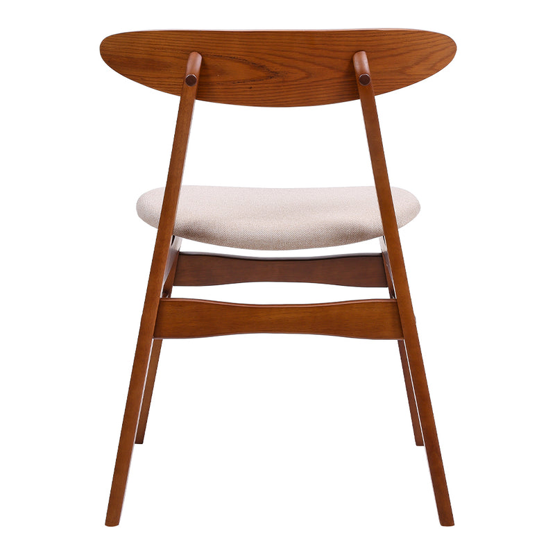 Livingandhome Cushioned Linen Chair with Wooden Frame