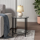 Livingandhome Round Tempered Glass Side Table
