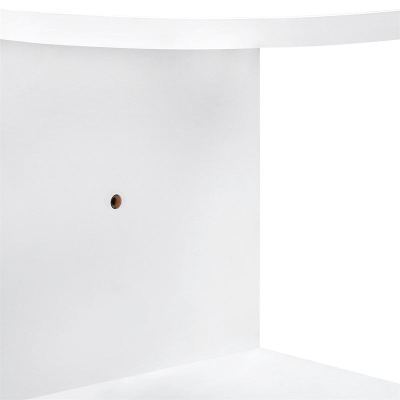 Livingandhome Wooden Zigzag Floating Corner Shelves 2-Tier White