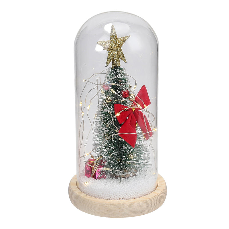 Lifeideas LED Glass Dome Christmas Tree Tabletop Ornament