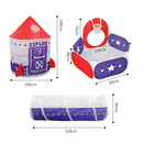 Livingandhome 3 in 1 Play Tent for Kids Pop Up Play Tunnel with Ball Pit