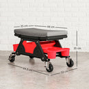 HOMCOM Rolling Mechanic Stool, 135kg Capacity Workshop Stool, Black