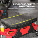 HOMCOM Rolling Mechanic Stool, 135kg Capacity Workshop Stool, Black