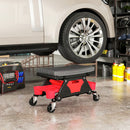 HOMCOM Rolling Mechanic Stool, 135kg Capacity Workshop Stool, Black