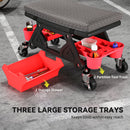 HOMCOM Rolling Mechanic Stool, 135kg Capacity Workshop Stool, Black