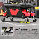 HOMCOM Rolling Mechanic Stool, 135kg Capacity Workshop Stool, Black