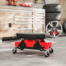 HOMCOM Rolling Mechanic Stool, 135kg Capacity Workshop Stool, Black