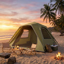 Outsunny Pop Up Tent Waterproof Camping Tents 3-4 People Green
