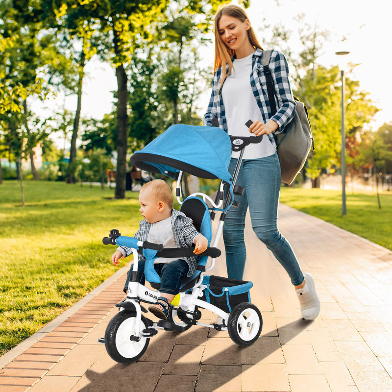 HOMCOM 6 In 1 Kids Trike, Stroller With Parent Handle
