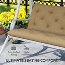 Outsunny 3 Seater Garden Bench Cushion Outdoor Seat Pad W/ Ties Khaki