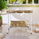 Outsunny 3 Seater Garden Bench Cushion Outdoor Seat Pad W/ Ties Khaki