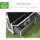 PawHut Chicken Coop With Nesting Box, Openable Top, Pull-Out Tray, Grey