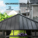 Outsunny 2 X 3.5 M Hardtop Gazebo With Galvanised Steel Roof And Sides