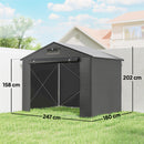 Outsunny Garden Storage Shed Tent Bike Tent, Dark Grey