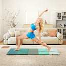 SPORTNOW Foldable 6FT Gymnastics Mat, 3.2 cm Thick Crash Mat, Mixed Green