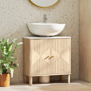 HOMCOM Under Sink Bathroom Cabinet For Basin Without Or With Pedestal, Oak