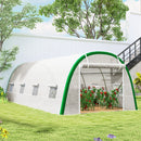 Outsunny Polytunnel Greenhouse Tunnel Warm House Tent with PE Cover, White