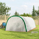 Outsunny Polytunnel Greenhouse Tunnel Warm House Tent with PE Cover, White