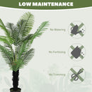 HOMCOM Artificial Areca Palm Tree with PE Leaves and Flocked Soil