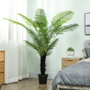 HOMCOM Artificial Areca Palm Tree with PE Leaves and Flocked Soil