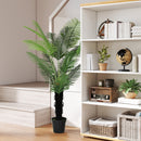 HOMCOM Artificial Areca Palm Tree with PE Leaves and Flocked Soil