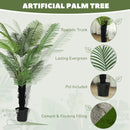 HOMCOM Artificial Areca Palm Tree with PE Leaves and Flocked Soil