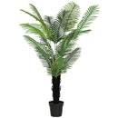 HOMCOM Artificial Areca Palm Tree with PE Leaves and Flocked Soil