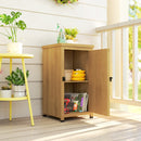 Outsunny Wooden Garden Shed, Garden Tool Storage Shed with Shelf Brown