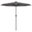 Outsunny Solar Patio Garden Parasol With Lights For Outdoor Grey