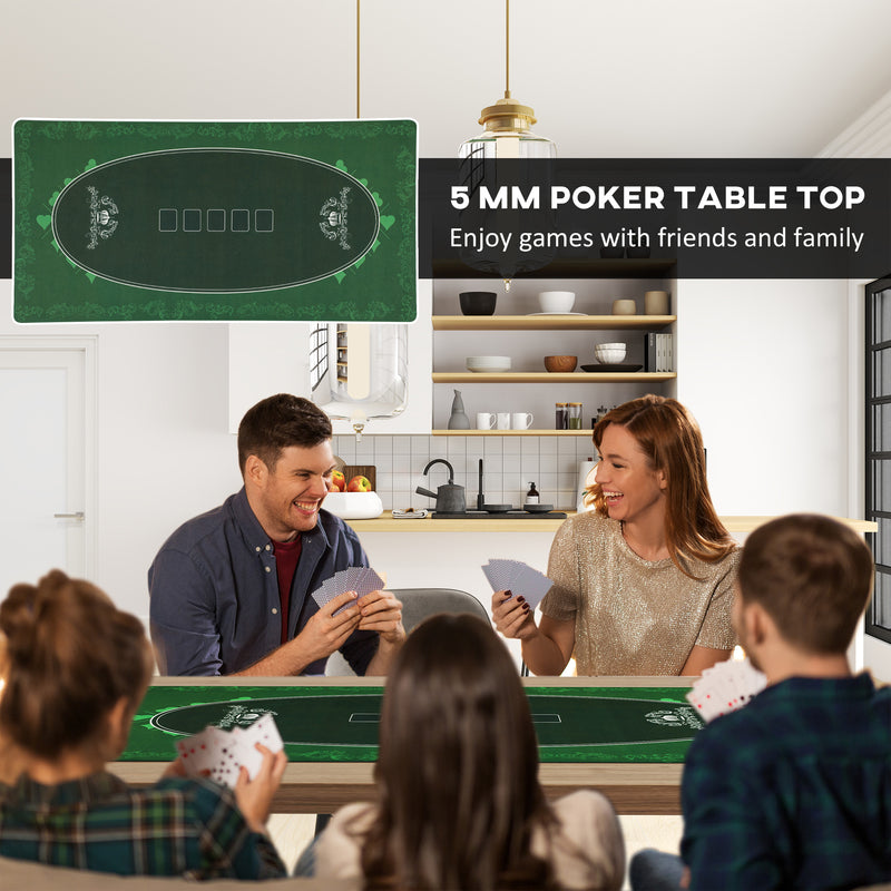 SPORTNOW 120 X 60 Cm Poker Mat 6 Player Water-Resistant, Green