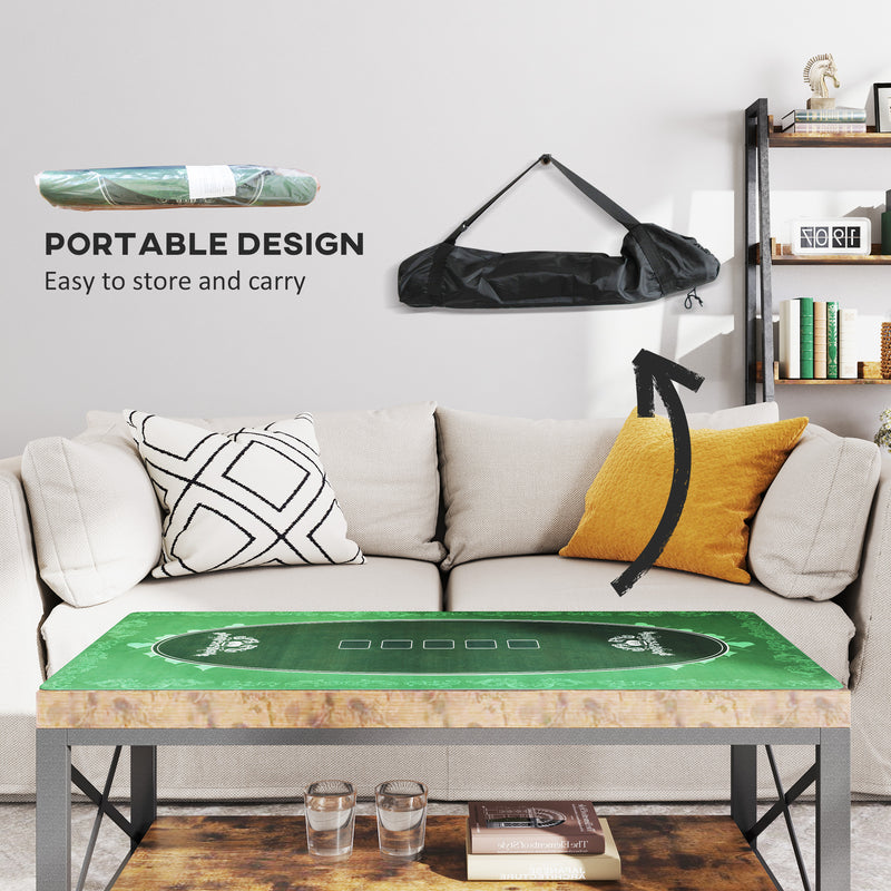 SPORTNOW 120 X 60 Cm Poker Mat 6 Player Water-Resistant, Green