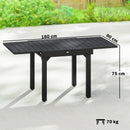 Outsunny Expandable Patio Table For 4-6 People With Slatted Top, Black