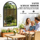 Outsunny Arched Mirror, Decorative Wall Mirrors, Black