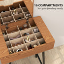 HOMCOM Industrial Vanity Desk with Mirror and Steel Legs Natural Wood Effect