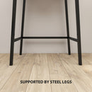 HOMCOM Industrial Vanity Desk with Mirror and Steel Legs Natural Wood Effect