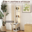 HOMCOM Floor Lamp with Shelves, LED Standing Lamp with Fabric Drawer