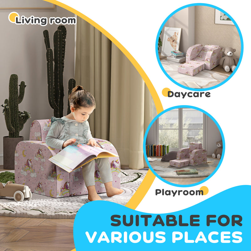 AIYAPLAY Kids Armchair, Foldable Toddler Chair for Bedroom