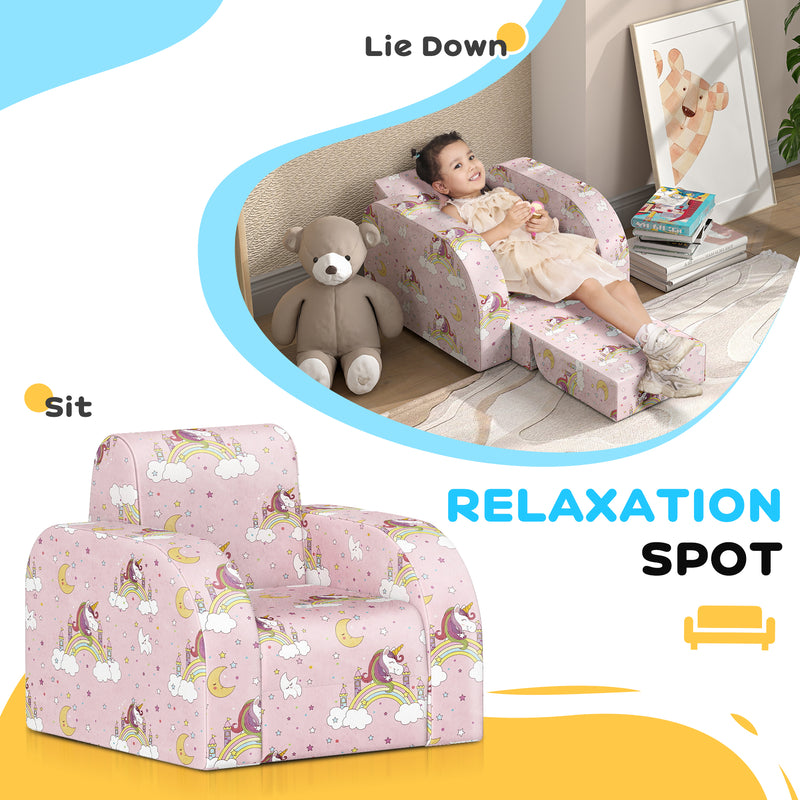 AIYAPLAY Kids Armchair, Foldable Toddler Chair for Bedroom