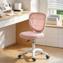 HOMCOM Armless Office Chair with Mesh Back, Pink