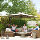 Outsunny 3.7 X 2.7 M Cantilever Parasol W/ 360° Rotation
