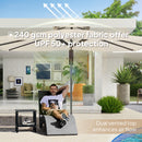 Outsunny 3.7 X 2.7 M Cantilever Parasol W/ 360° Rotation