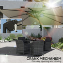 Outsunny 3.7 X 2.7 M Cantilever Parasol W/ 360° Rotation