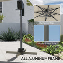 Outsunny 3.7 X 2.7 M Cantilever Parasol W/ 360° Rotation