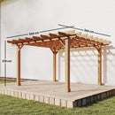 Outsunny 3.6 x 3.6m Graden Pergola Kit, Wooden Grape Trellis, Dark Brown