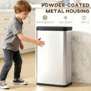 HOMCOM 45L Sensor Bin, Stainless Steel Kitchen Bin with Automatic Close