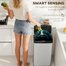 HOMCOM 45L Sensor Bin, Stainless Steel Kitchen Bin with Automatic Close