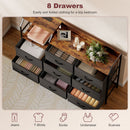 HOMCOM Fabric Chest Of Drawers W/ Charging Station For Bedroom Rustic Brown