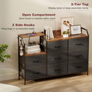 HOMCOM Fabric Chest Of Drawers W/ Charging Station For Bedroom Rustic Brown